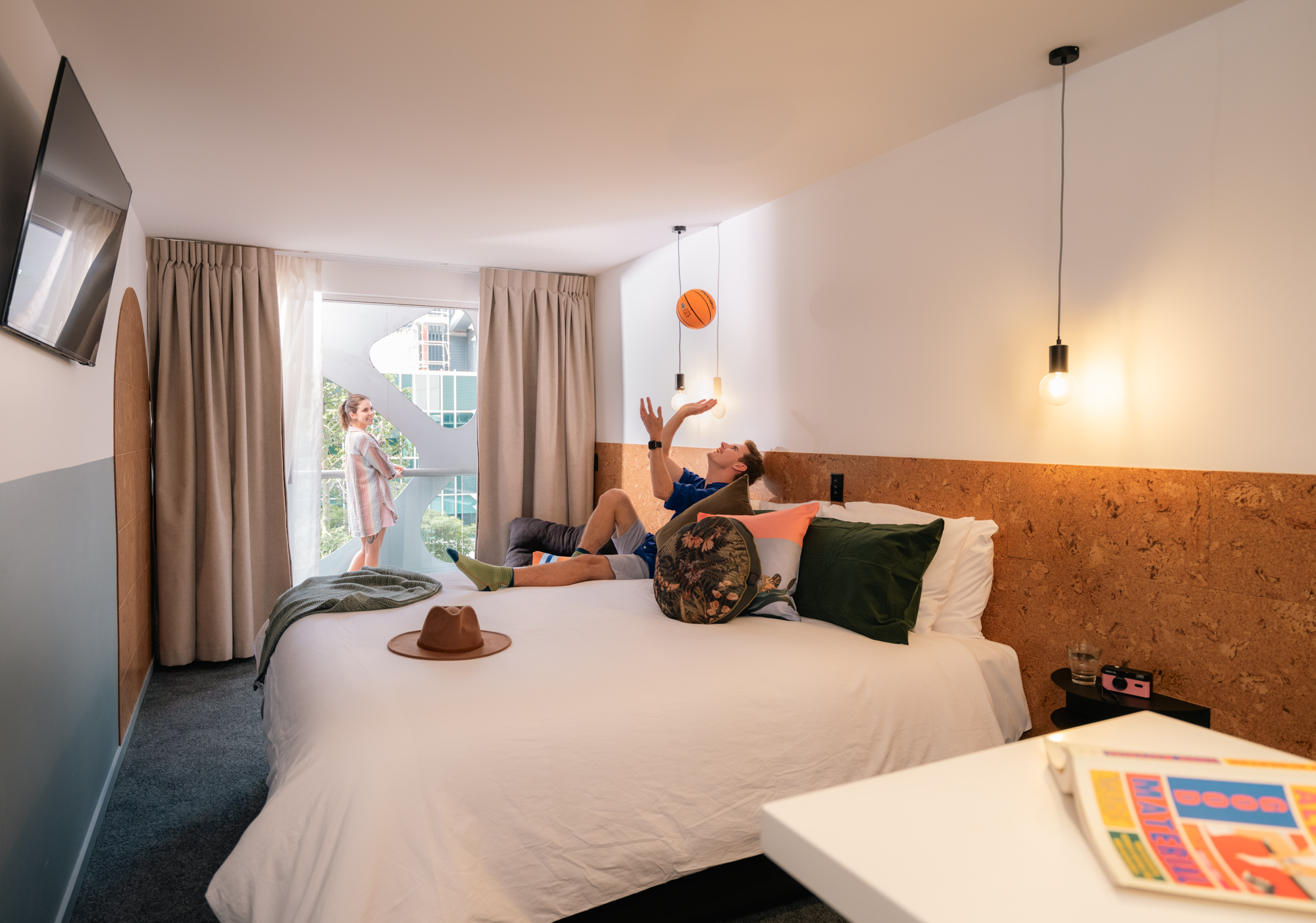 Ensuite room with a couple relaxing at LyLo Brisbane